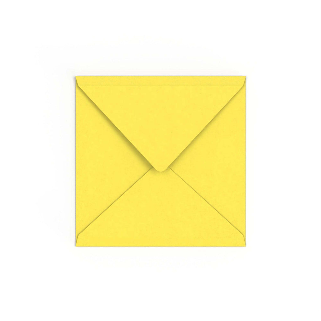Sunflower Yellow British Made 120gsm Gummed V-Flap Envelope (155 x 155mm)