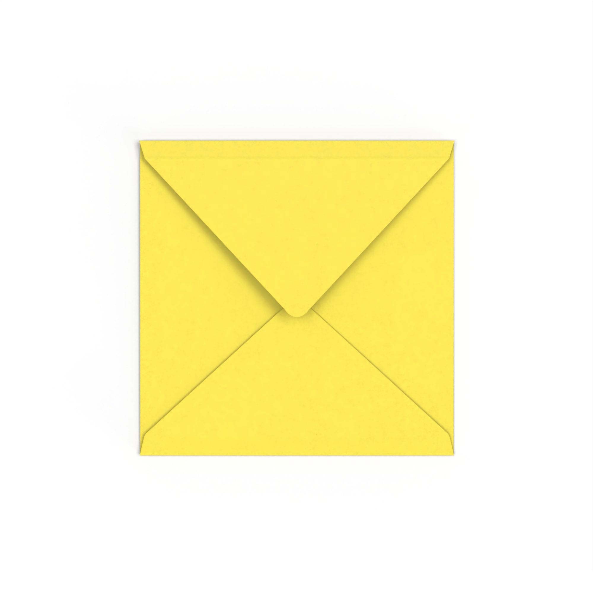 Sunflower Yellow British Made 120gsm Gummed V-Flap Envelope (155 x 155mm)
