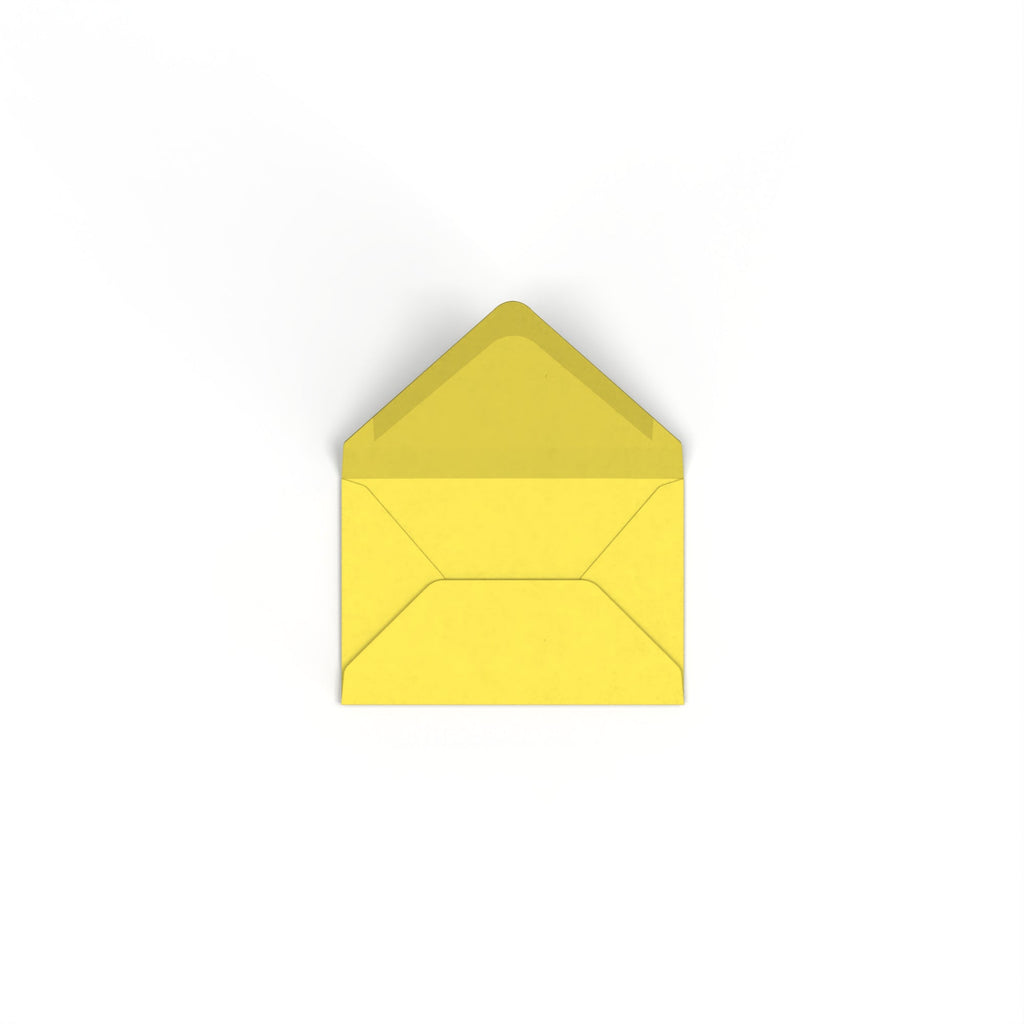 Sunflower Yellow British Made 120gsm Gummed V-Flap Envelope (62 x 94mm)